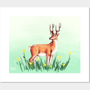 White Tailed Deer print and merch Posters and Art